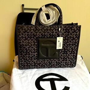 Telfar Black and Gray Patterned Tote